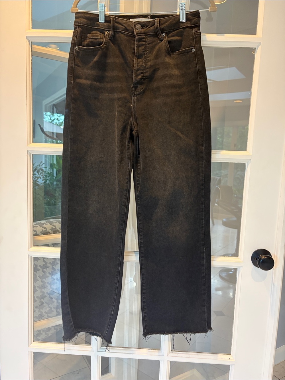 Hidden High Waist button Fly Wide Leg Jeans - 29